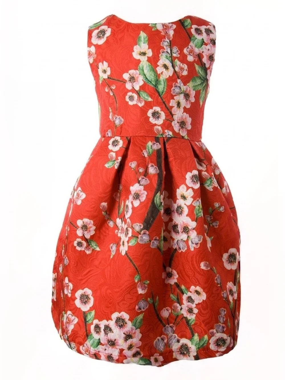 Ipuang Girls vibrant floral print classic A-Line knee length Holiday Dress Sz 4